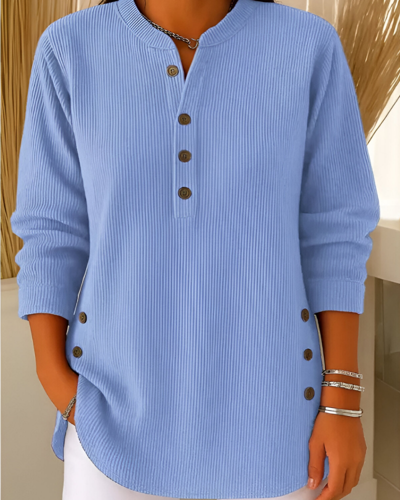 Eva – moderní pletený top s dlouhými rukávy