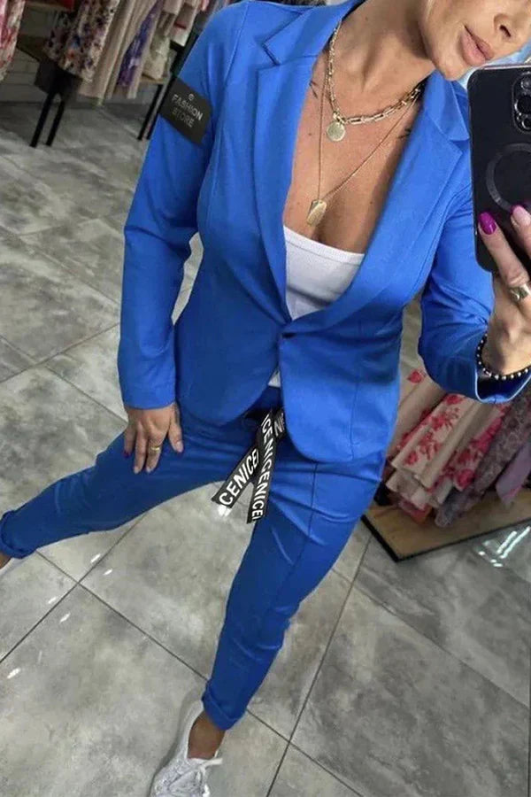 Vendula™ | Elegantní dvoudílný set s blazerem a jogger kalhotami