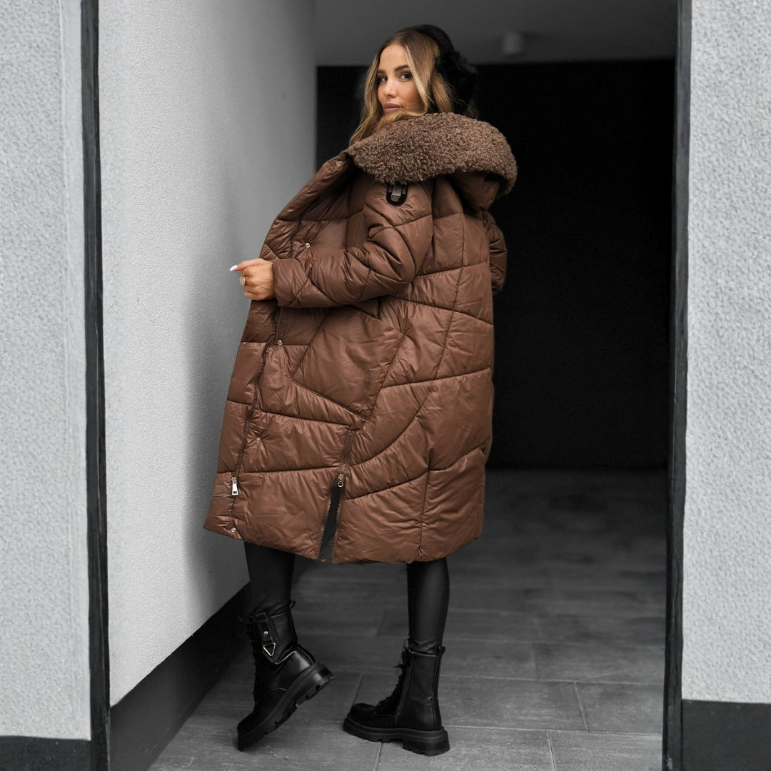 Anna | Prošívaný kabát s kapucí pro zimní eleganci