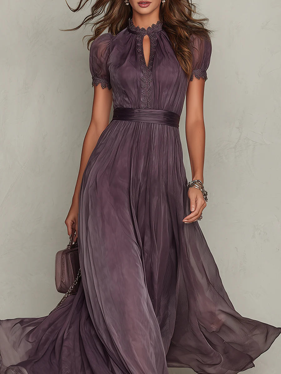 Ashley | Elegantní vintage maxi šaty z šifonu